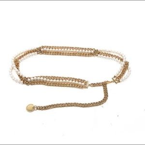 B-low the belt pearl chain belt